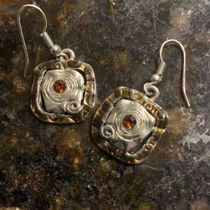 Beautiful, small silver hanging earrings